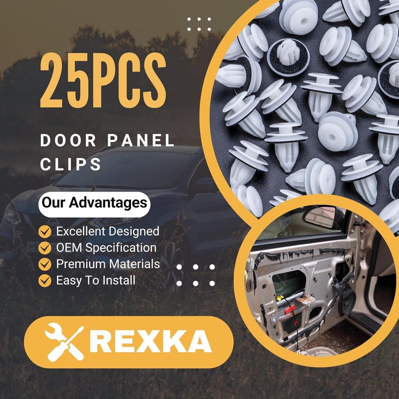 Rexka 25pcs Door Trim Panel Retainers Clips Compatible with Lexus Toyota 90467-A0005 Camry, FJ Cruiser, High Lander, RAV4, 4-Runner ES 350, GX 470, is 250, is 350, is F, LS 460 & LS 600HL - Image 2